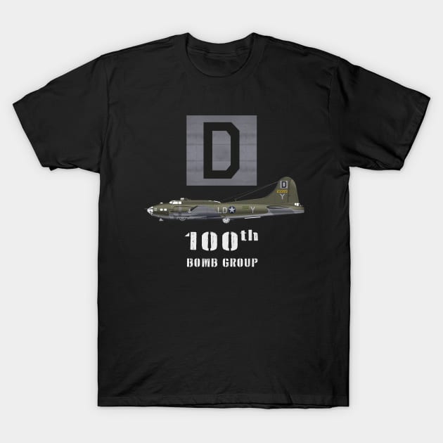 The Bloody 100th Group and B17 Flying Fortress T-Shirt by Jose Luiz Filho